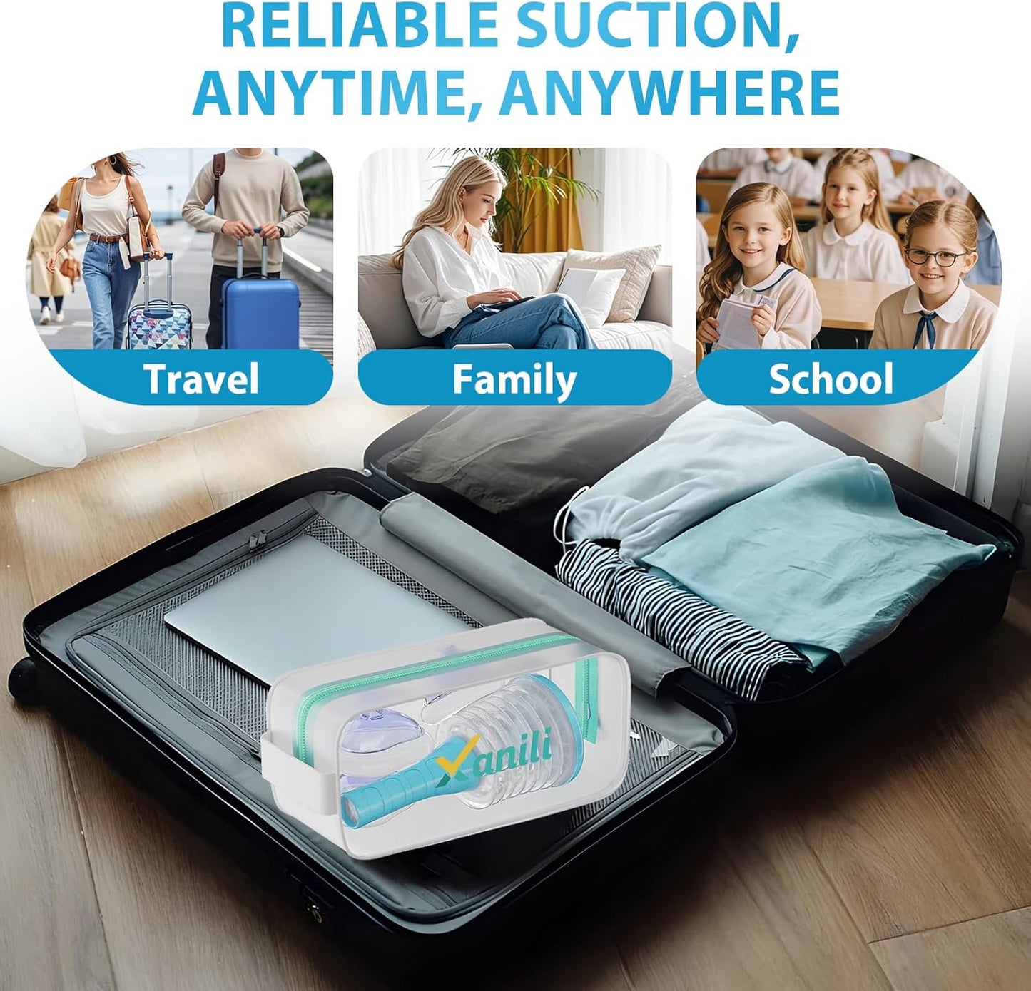 Xanili Anti-Choking Device, Portable Suction Rescue Device, First Aid Kit for Kids and Adults